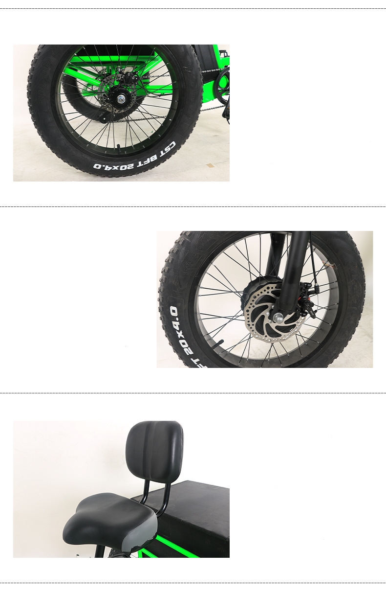 20 Inch Fat Tire 3 Wheel Electric Tricycle Long Range With 48V 350W 1000W Motor