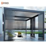 Waterproof Outdoor Modern Aluminum Pergola Retractable Sun Louver Roof Insulated