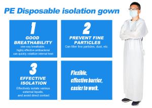 Wholesale PE Waterproof Dustproof Medical Disposable Plastic Apron With Long Sleeves from china suppliers