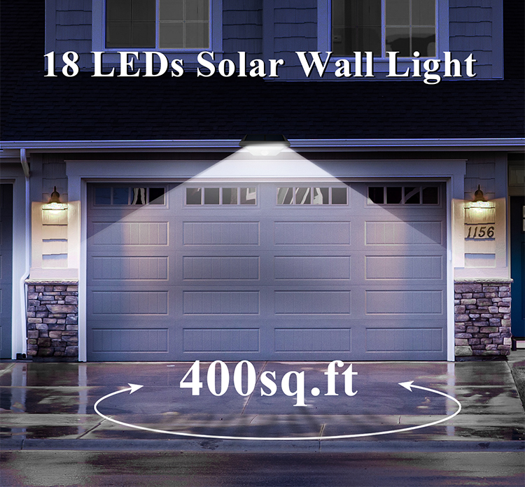 Solar LED Street Light Lamp Motion Sensor Outdoor Waterproof Garden Wall Mount Light