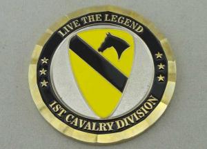 Wholesale Personalized 1ST Cavalry Division Coin , Two Tone Plating Die Stamped And 2.0 Inch from china suppliers