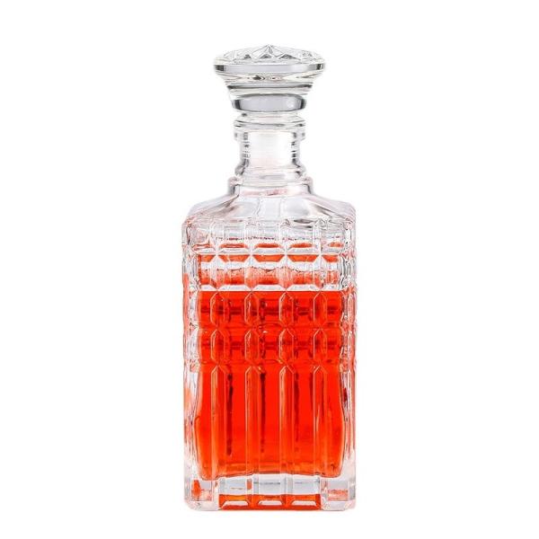 500ml 750ml Clear Glass Bottle for Whisky Brandy Vodka High End Luxury Cork