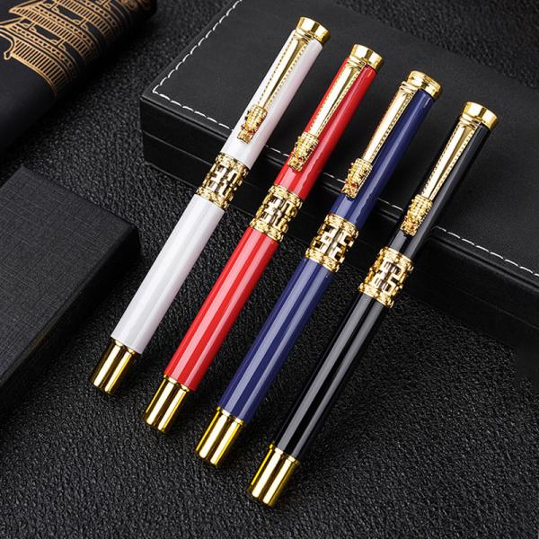Chinese Style Metal Business Stationery Set Hollow Out Dragon Head Roller Ball