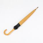 Ladies Curved Handle Umbrella With Wood Pole And Handle Orange And Black Canopy