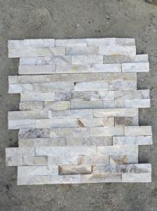 Wholesale White Cream Quartzite Wall Stone Thin Stone Veneer Panels Split Surface Finishing from china suppliers