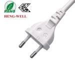 White European Power Cord Voltage Rating VDE 2 PIN Plug 2.5A 250V 1.7m