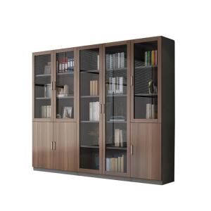 Wholesale Dark Brown Glass Door File Cabinet 6 Door CEO Large Wood Filing Cabinet from china suppliers