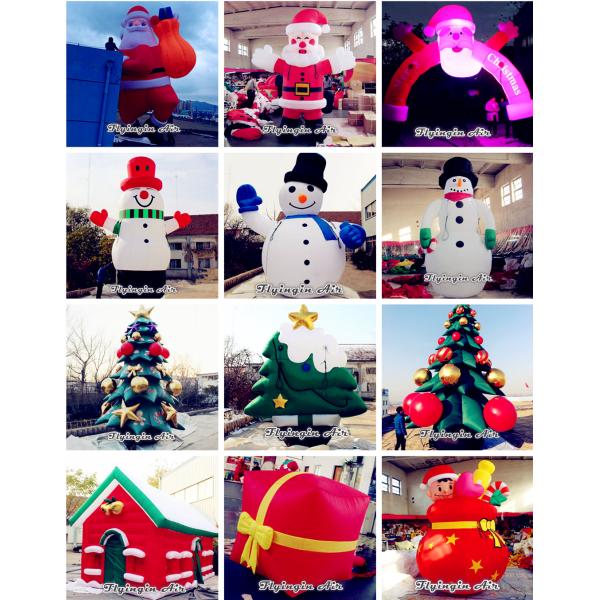 Customized 2m Height Hanging Inflatable Santa Claus for Christmas Supplies