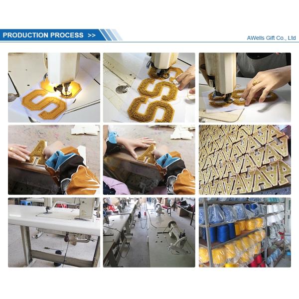 Merrowed Border PMS Felt Background Chenille Patches For Jacket