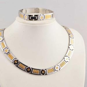 Wholesale US Europe Fashion 316L Stainless Steel Bracelet With Matched Necklace Jewelry Set CQS75 from china suppliers