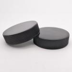 12mm Height Striped Edge Black Plastic Screw Cap For Toner Creams