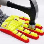 13 Gauge Red Sandy Nitrile Polyester Gloves Anti Slip TPR Impact Protection