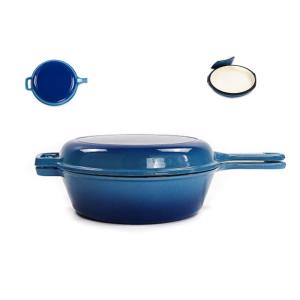 Wholesale 2 In 1 Cast Iron Skillet Pan Enamel Coated 3.2 Quart Cast Iron Skillet Casserole from china suppliers