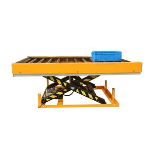 Wholesale 1 Ton 2 Tonne Rubber Roller Top Hydraulic Scissor Lift Table Trolley Wood Transport from china suppliers