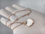 Diamond Mother Of Pearl 18K Gold Necklace With Chopard Happy Hearts Pendant