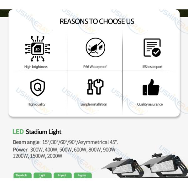 Mercury Free High Mast Led 600W Stadium Flood Lighting For Sports Stadium