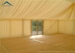 White PVC Roof Glass Wall Tents With Durable Wooden Flooring 10m * 20m