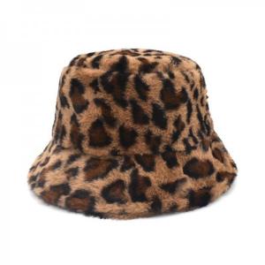 Wholesale Designer Winter Hats Leopard Fishermans Fur Bucket Hat Fur Bucket Warm Hat for Women from china suppliers