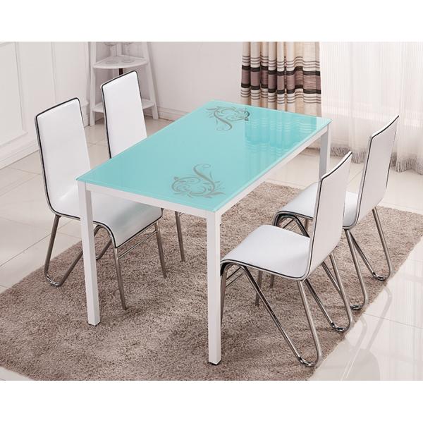 Powder Coating Glass Top Dining Room Table , Glass Dining Table And 4 Chairs