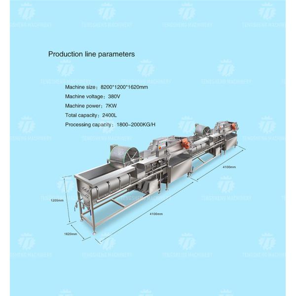 7kw Double Vortex Vegetable And Fruit Cleaning Machine
