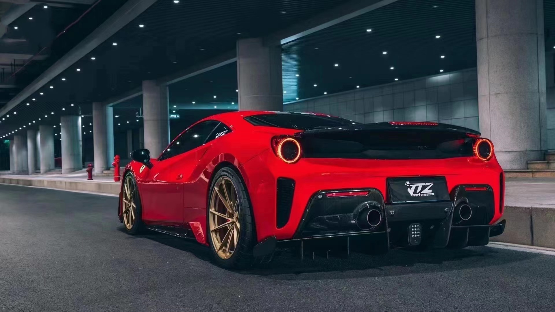 Auto Parts ForFerrari 488 Body Kit 488 Upgraded PistA-style Front and Rear Bumper Bonnet Spoiler Carbon Fiber Body Kit