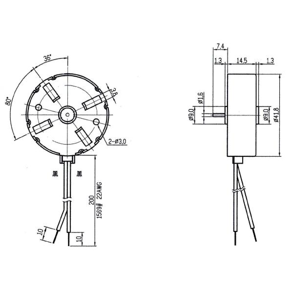 76g 3W Synchronous Gear Motor Round Shape AC MOTOR SMS42