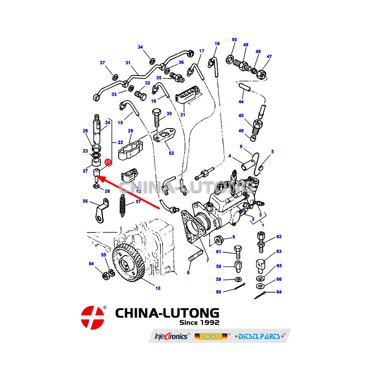 6801052 Injector Nozzle manufactured by China lutong 6801052 for MASSEY FERGUSON MF 660 680 Perkins 1006.6T Tractor Engine