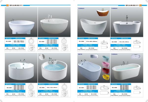 Vintage Bathroom Sanitary Wares Freestanding Acrylic Bathtub With Soaking