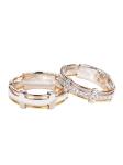 4.5g 6.5g 18K Gold Diamond Rings Couples Cross Promise Rings