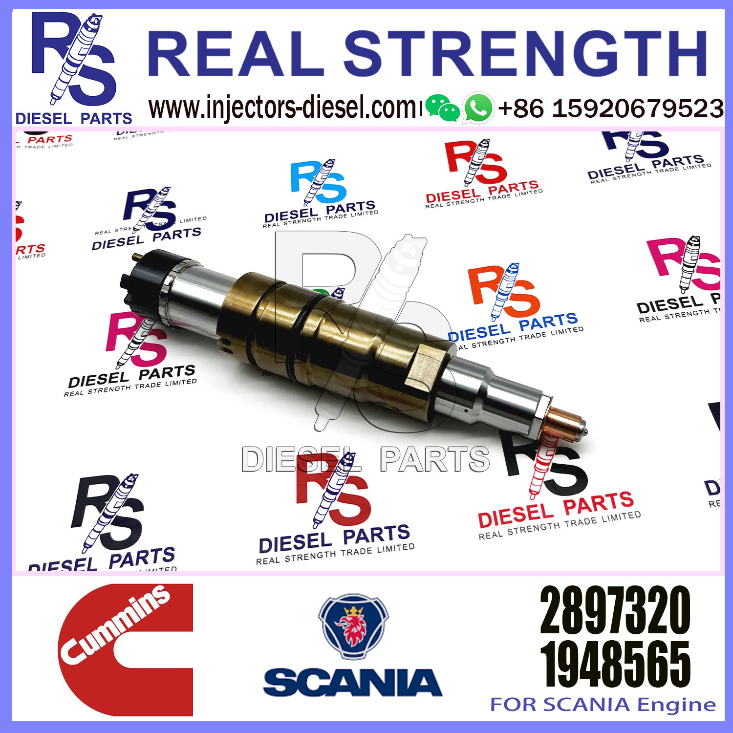 Diesel Common rail fuel injector 2894920 2897320 1948565 1933613 for SCANIA Excavator DC09 DC13 DC16