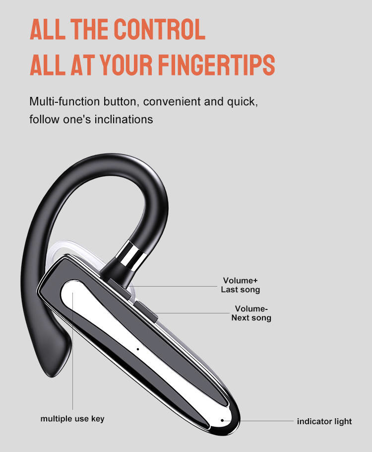 Wireless Running Earphones Earhook Noise Canceling HiFi Stereo Sound For Iphone