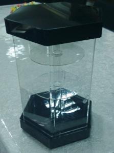 Wholesale Hexagonal 3 Tiers Clear Turning Acrylic Watch Display Stand with Locking Case LED Light from china suppliers