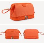 Canvas Mens Travel Wash Bag , Promotional Men'S Leather Shaving Kit Bag