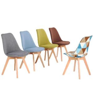 Wholesale Cotton Fabric / PP Upholstered Dining Room Chairs With Solid Wood Legs from china suppliers
