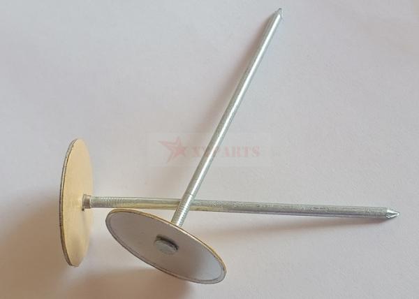 Galvanized Steel Cup Head Capacitor Discharge Weld Pins 3" With Paper Insulating