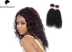 No Mix No Tangle Peruvian Human Hair Kinky Curly Wave Hiar Weft For Ladies
