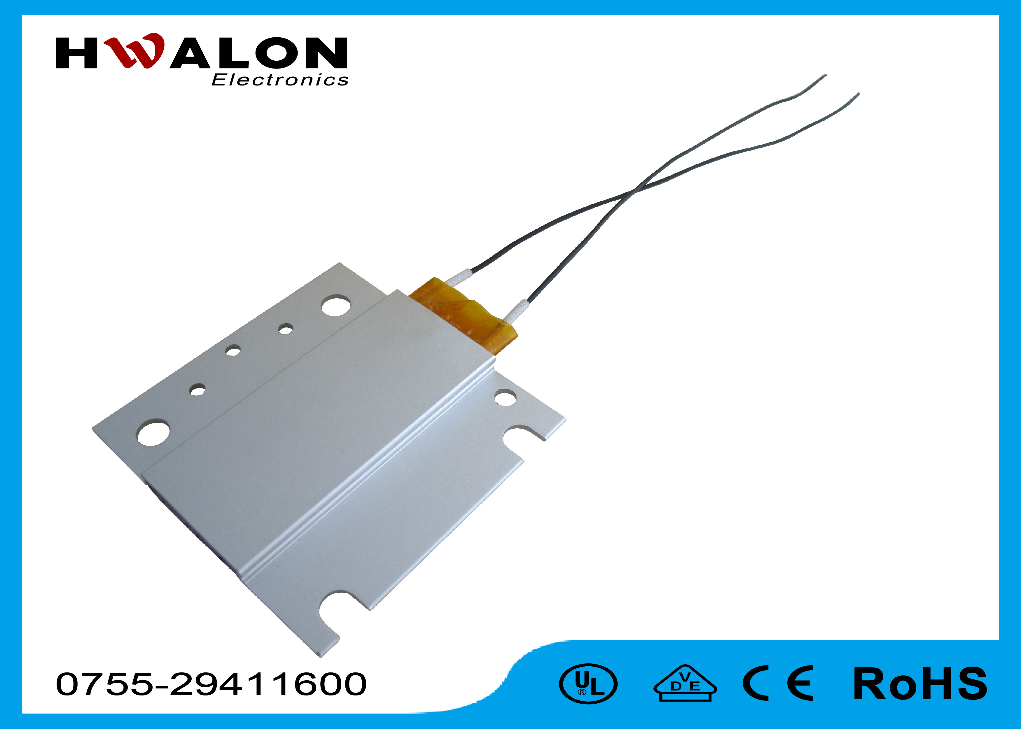 Insulation Yellow Paper Electric Ceramic PTC Heating Element 110V - 240V 200W