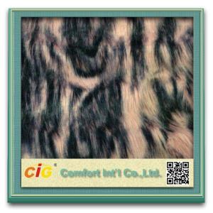 Wholesale Animal Printed Realistic Faux fur Fabric For Scarf Garment / Coat , Soft Long Pile Fake Fur Material from china suppliers