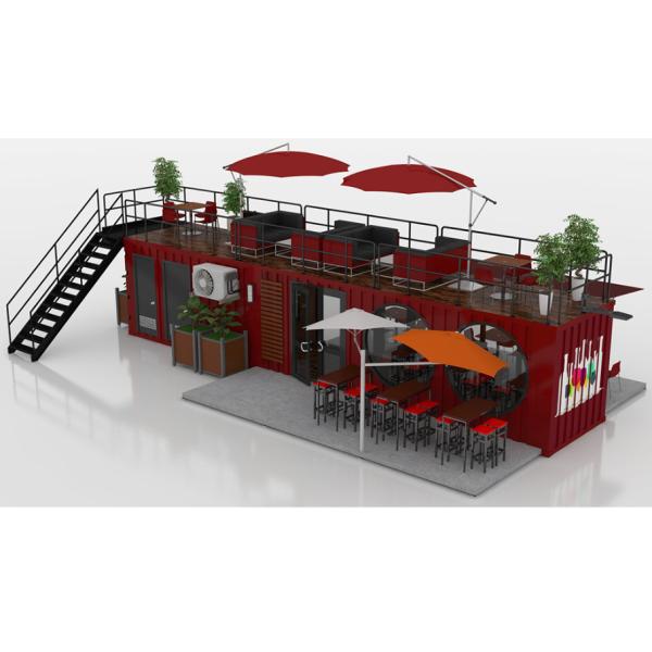 Modern 20 FT 40 FT Prefab Home Container Wooden Prefabricated Outdoor Restaurant Coffee Bar for Customized Color