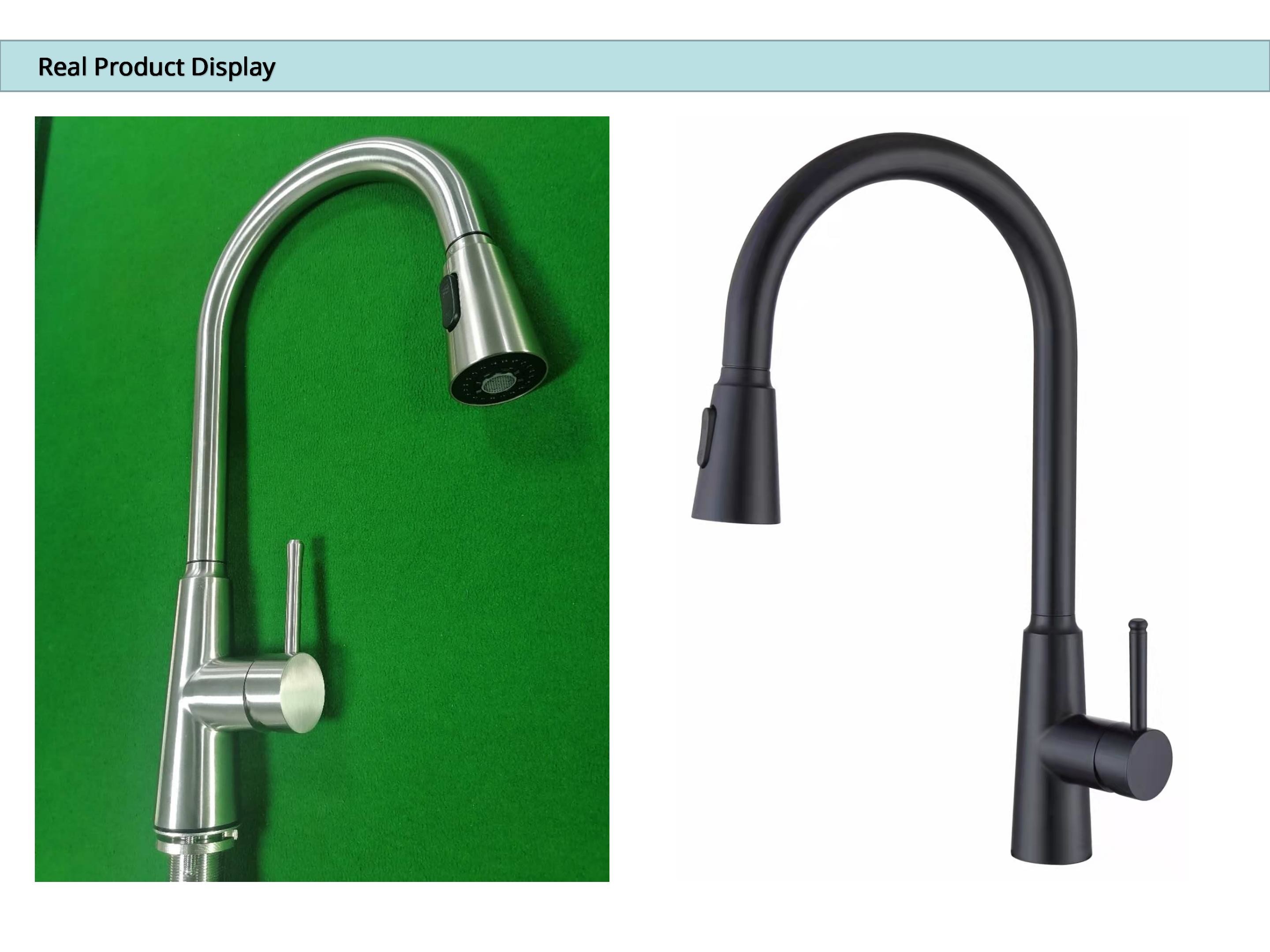 Retractable Sprayer Smart Kitchen Faucet Gooseneck Spout IPX5 2077H-SS