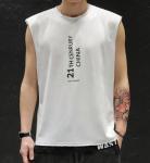 Oem Apparel Manufacturers Men'S Round Neck Loose Sleeveless Vest Print Vest T -