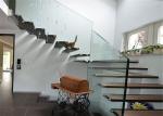 CE Certificated Floating Wood Stairs , Open Tread Oak Staircase No Smell