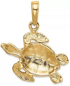 Wholesale Sea Turtle Bead Charm Pendant Fit Euro Style In 14k Yellow Gold from china suppliers