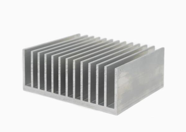 6063 Silvery Anodized Aluminum High Power Heat Sink Extrusion Profiles With CNC