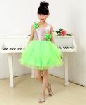 Dancing clothes girls flowers veil host sequined dress costumes children modern
