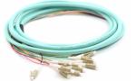 3 Meters Fiber Optic Pigtails Aqua OM2 / OM3 FC 12 Jacketed MM5010Gb For FTTH