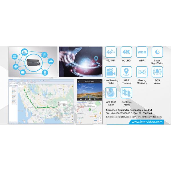 Live Video 24h Remote Monitoring UHD WDR 4K Cloud Dash Cam with WiFi GPS Parking Mode Voltage Monitor 4G LTE Dash Camera