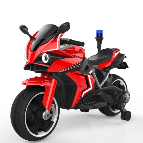 Kids' Electric Ride On Police Motorcycle Car with One-Touch Start and Police