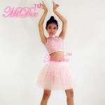 Ballet Jazz And Belly Dancing Clothes Sequin High Neck Sleeveless Prints Skirt