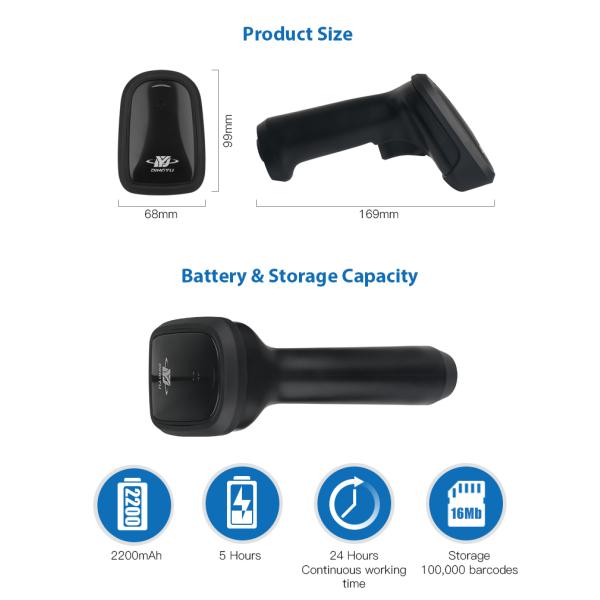 Cmos Wired QR Barcode Scanner PDF417 DS5220-2D Wireless 65CM/S DC5V